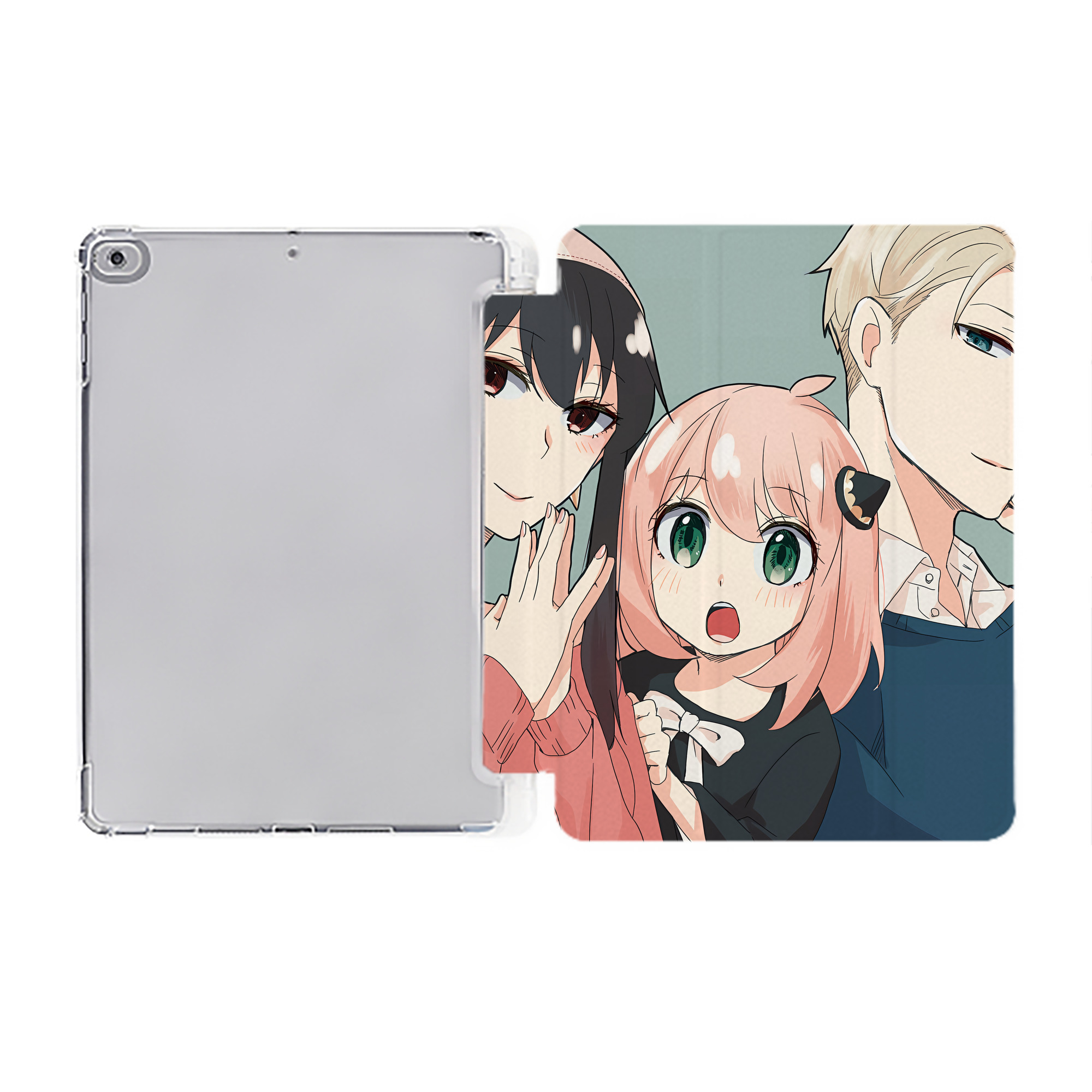 （画像用） SPY×FAMILY间谍家家酒 IPad ケース ペン収納付き 三つ折りスタンド PUレザー×シリコン 対応機種9.5/10.5/10.9インチ